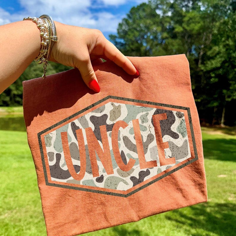Camo Patch Uncle DTF Transfer, Trendy Camo, Family, Patch, Ready to Press, Heat Transfer, DTF, Family Members image 1