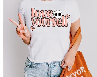 Love Yourself, Skeleton Valentines PNG, Self Love Digital Design, Shirt Design, Valentines Self Love Club, Popular Vday, Trendy Valentines
