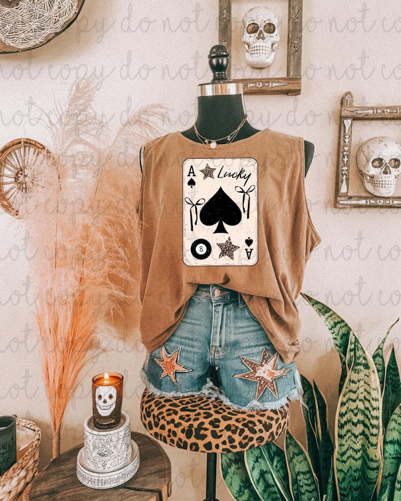 Lucky Ace DTF Transfer, Edgy Transfers, Trendy Retro, Mama, Stylish, Ready to Press, Heat Transfer, DTF image 1
