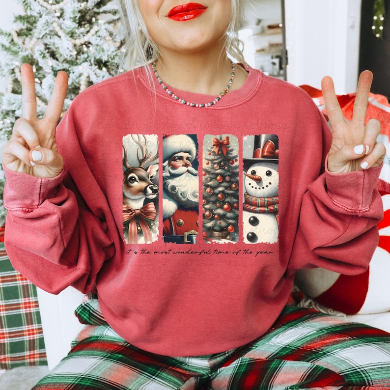 È il periodo più bello dell'anno Trasferimento DTF, Trasferimento di Natale alla moda, DTF, Trasferimento a caldo, Pronto per la stampa, Babbo Natale, Buon immagine 1