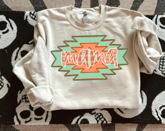 Grunge Western Mama PNG, Motherhood PNG, Tribal, Western, Aztec Digital Design, Shirt Design, Trendy Mama, Popular Motherhood, New, Distress