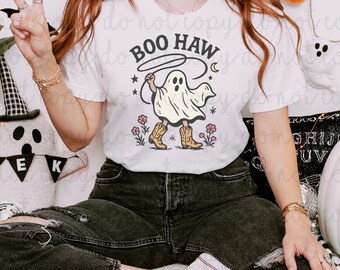 Boo Haw DTF Transfer, Trendy Halloween, Fall, Ready to Press, Heat Transfer, Vintage Halloween, Trick or Treat