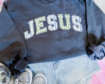 Blue Jesus DTF Transfer, Trendy Faith, Ready to Press, Heat Transfer, God, Jesus, Religious, Christian, Bible Verse