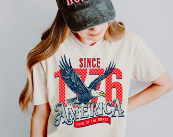 Amerika sedan 1776 Retro 4 juli DTF-överföring, Trendig 4 juli, Mamma, Tro, Familj, Karriär, Tryckklar, DTF, Värmeöverföring