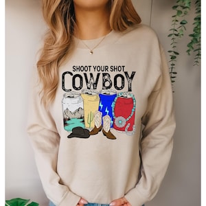 Shoot Your Shot Cowboy DTF Transfer, Western DTF, Trendy, Yeehaw, Wild West, Retro, Boho, Cowgirl, Heat Transfer