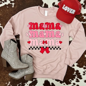 Mama Valentine's DTF Transfer, Vday, Trendy Valentines, Heat Transfer, Ready to Press, DTF image 1