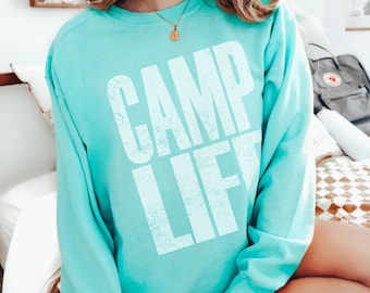 Camp Life White Distressed DTF Transfer, Camping, Camping Season, S’mores, Campfire, Ready to Press, Heat Transfer, Camp Life