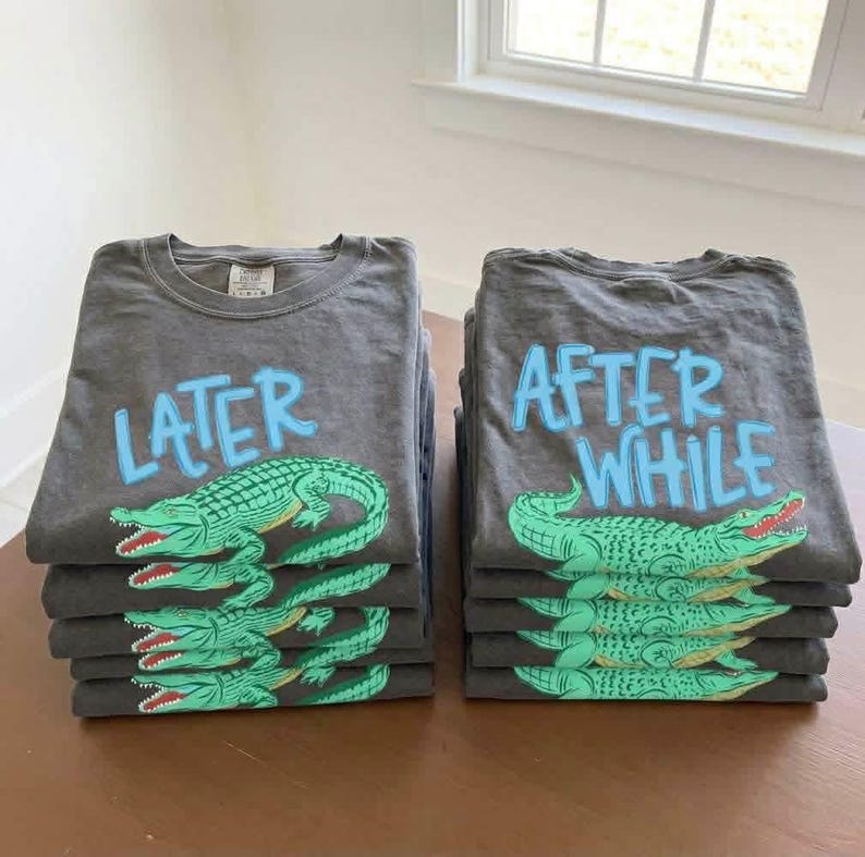 See You Later Alligator/After While Crocodile Boys Trendy Summer (BOTH PRINTS), Trendy Alligator, Trendy Crocodile, Summer image 1