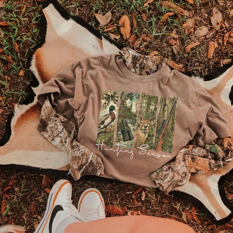 Hunting Season DTF Transfer, Trendy Hunting, Duck Hunting, Duck Camo, Cozy Season, Ready to Press, Heat Transfer image 1