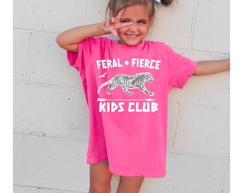Feral + Fierce Kids Club Retro/Edgy DTF Transfer, Retro, Trendy Distressed, Wild, Kids, Youth, DTF Transfer, Ready to Press, Heat Transfer