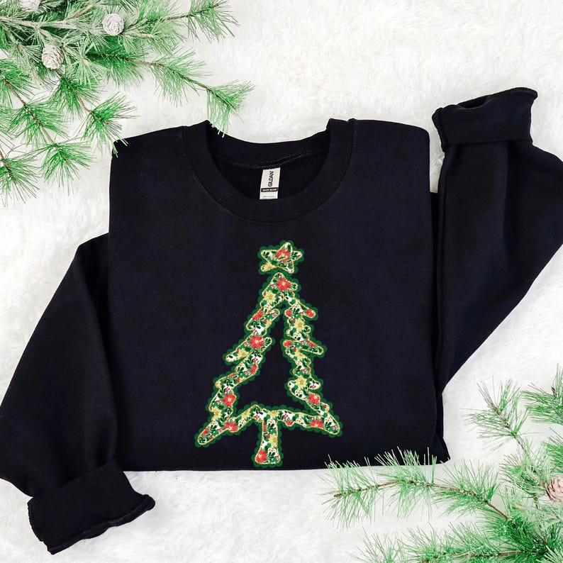 Christmas Tree Green Lace DTF Transfer Trendy Christmas, DTF, Nurse, Xmas, Holiday, Seasons Greeting, Ready to Press image 1