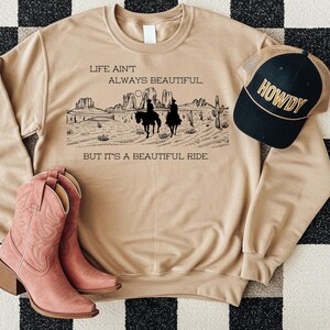 Beautiful Ride Single Color Screen Print Transfer, Trendy Western, Single Color, Heat Transfer