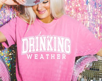 Day Drinking Weather White DTF Transfer, Drinking DTF, Heat Transfer, Summer, Summertime, Coffee, Beer, Trendy