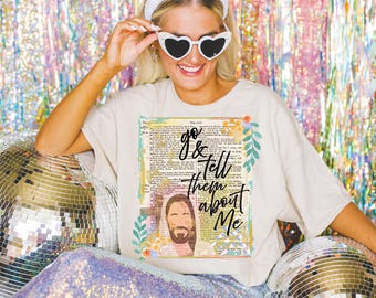 Go & Tell them About Me Faith Hymn DTF Transfer, Trendy Faith, Popular, Ready to Press, DTF, Heat Transfer, Retro, Prayer, Jesus, God, New