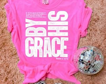 By His Grace White Font DTF TransferJesus, Faith, God, Heat Transfer, Ready to Press, Faith DTF, Christian