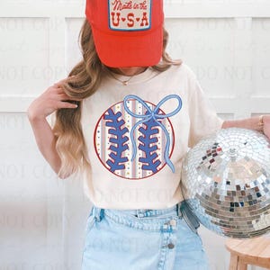 Transfert DTF Patriotic Striped Baseball, 4 juillet, DTF patriotique, 4 juillet tendance, prêt à presser, transfert à chaud