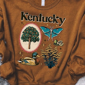 Transferencia DTF de símbolos de Kentucky, Estado de moda, Símbolos estatales, Listo para imprimir, Estado vintage, Transferencia de calor, DTF imagen 1