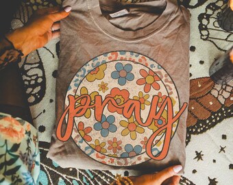 Pray Boho Leopard DTF TransferJesus, Faith, God, Heat Transfer, Ready to Press, Faith DTF, Christian
