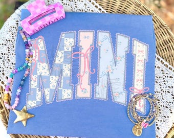 Mini Blue Floral DTF Transfer, Trendy Mama, Motherhood, Ready to Press, Leopard, Floral, Mommy and Me, DTF