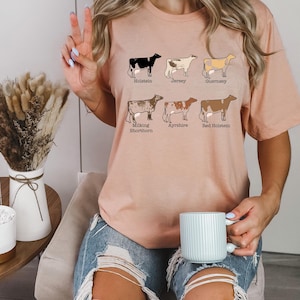 Cow Breeds DTF Transfer, Western DTF, Trendy, Yeehaw, Wild West, Retro, Boho, Cowgirl, Heat Transfer