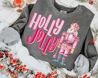 Holly Jolly Nutcracker PNG, Christmas PNG, Nutcracker Christmas, XmasDigital Design, Shirt Design, svg, Coquette, Nutcracker, Pink, Preppy