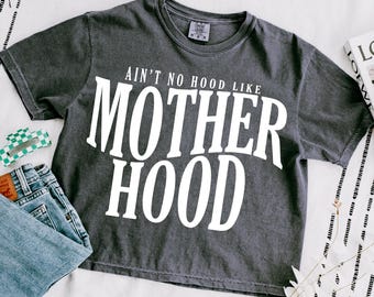 Ain't No Hood Like Motherhood White Mama DTF Transfer, Ready to Press, Heat Transfer, Mama, Motherhood, Senior, Motherhood, Western