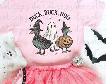 Duck, Duck, Boo DTF Transfer, Trendy Halloween, Fall, Ready to Press, Heat Transfer, Vintage Halloween, Trick or Treat