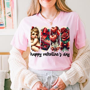 Happy Valentine's Day Mashup DTF Transfer, Vday, Trendy Valentines, Heat Transfer, Ready to Press, DTF image 1