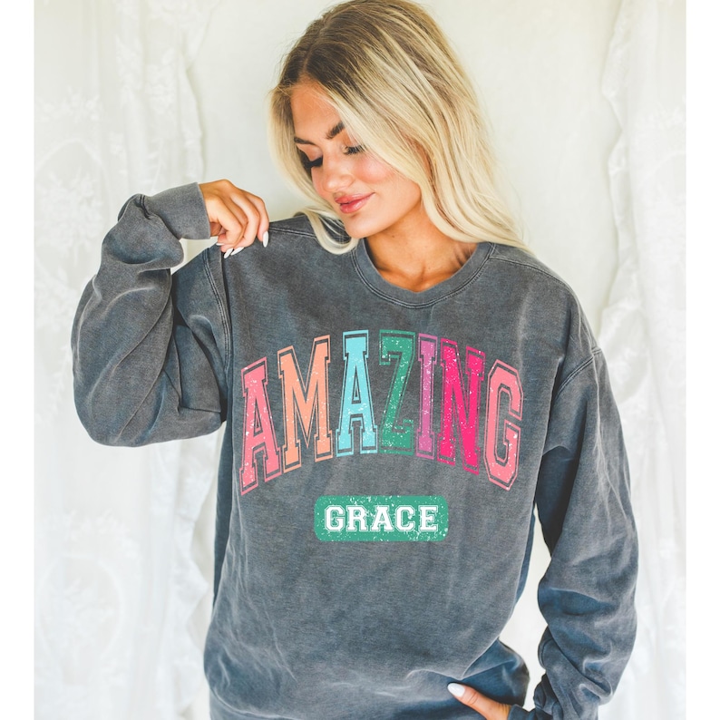 Amazing Grace Faith DTF Transfer, Trendy Faith, Popular, Ready to Press, DTF, Heat Transfer, Retro, Prayer, Jesus, God, New image 1