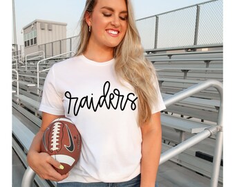 Raiders School Spirit bladerdeeg zeefdruk transfer, trendy bladerdeegprint, transfer, warmteoverdracht, nieuw, minimalistisch