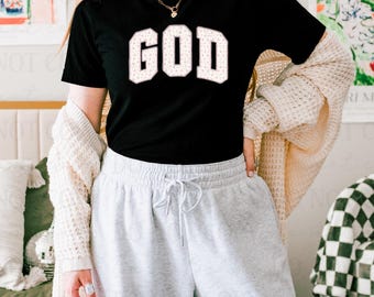 Pink God DTF Transfer, Trendy Faith, Ready to Press, Heat Transfer, God, Jesus, Religious, Christian, Bible Verse