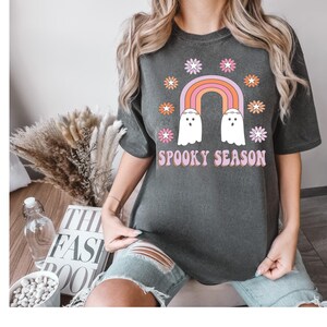 Spooky Season Rainbow DTF Transfer, Trendy Halloween, Spooky, Ready to Press, Heat Transfer, Pumpkin, Ghost