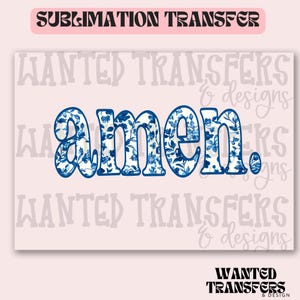 Amen (marineblauwe omtrek) Exclusieve sublimatie-overdracht, geloof, religie, trendy, sublimatie-warmteoverdracht