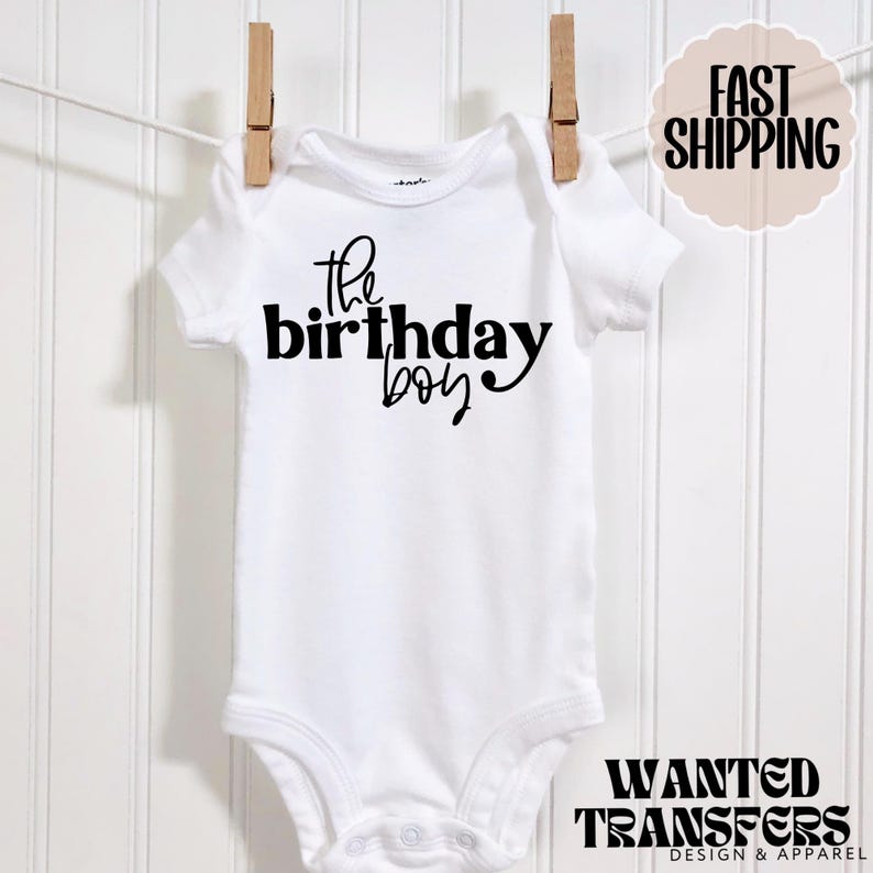 The Birthday Boy Trendy Minimalist Birthday Shirt, Tee, Onesie Birthday Boy, All Ages, Toddler, Youth, Kids Bday, Minimalist image 4