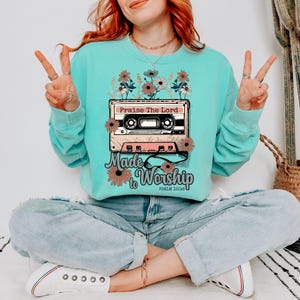 Retro Made to Worship Faith DTF Transfer, Faith, Trendy Faith, Heat Transfer, Ready to Press, Jesus, Made to Worship, Popular Faith
