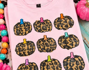 Leopard Fall Pumpkins DTF Transfer, Trendy Fall, Fall DTF, Ready to Press, Heat Transfer, Leopard, Girls, Boys, Pumpkin