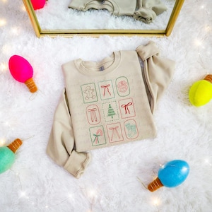 Christmas Whimsical Doodle DTF Transfer Trendy Christmas, DTF, Nurse, Xmas, Holiday, Seasons Greeting, Ready to Press image 1