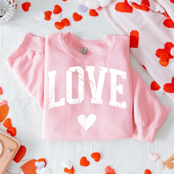 Love White Distressed Valentines DTF Transfer, Vday, Trendy Valentines, Heat Transfer, Ready to Press, DTF