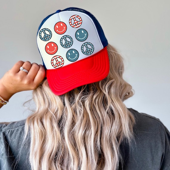 America Peace DTF Transfer for Trucker Hat, Trendy Patriotic, Hat Transfer, Trucker Hat, Ready to Press