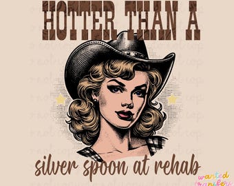 Western Cowgirl PNG, Vintage Graphic Design (Digital Download)