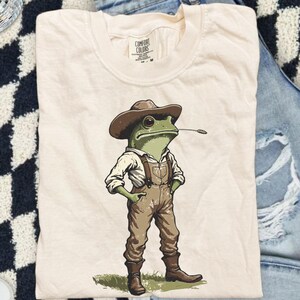 Cowboy Frog DTF Transfer, Western, Ready to Press, Heat Transfer, Cowboy, Trendy Western image 1