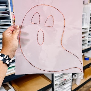 Orange Ghost Spangle Transfer, Trendy Fall, Fall Spangle Transfer, Glitter Transfer, Halloween, Spooky, Boo