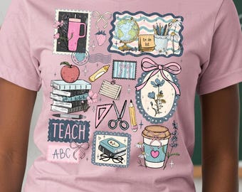 Teacher Coquette Frame DTF Transfer, Teacher DTF, Ready to Press, Heat Transfer