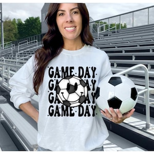 Game Day Soccer Vibes DTF-overdracht, klaar om te drukken, voetbal, voetbalmoeder, voetbaljongen, jeugdsport, peuter, recreatievoetbal