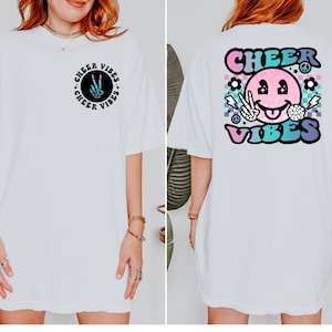 Cheer Vibes Rainbow DTF Transfer, , DTF, Cheerleading, Sports, Gymnastics, Cheer, Glittler, Tinsel, Cheer Mom, Trendy