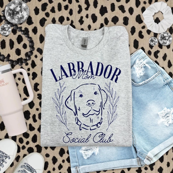 Labrador Mom Social Club DTF Transfer, Trendy Animal, Trendy Dog, Animal Lovers, DTF, Coquette