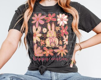 Happy Easter Watercolor Floral DTF Transfer, Trendy Easter, Popular, Brushtroke, Faith, Happy, Easter, DTF, Ready to Press