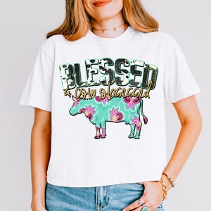 Blessed & Cow Obsessed Western DTF Transfer, Western, Howdy, bereit zum Pressen, Cowgirl, Trendy Western, Transfer, DTF