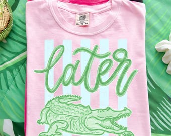 Más tarde, cocodrilo de moda de verano, cocodrilo de moda, cocodrilo de moda, verano, lindo, listo para prensar