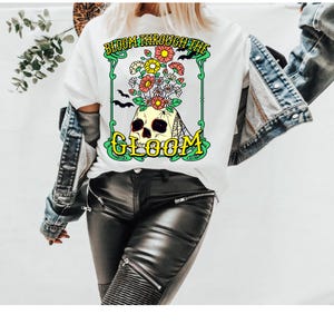 Bloom Through the Gloom Lime Green Mental Health DTF Transfer,Mental Health DTF, Grow Your Own Way, Retro, Trendy, Popular, You are Worthy, image 1